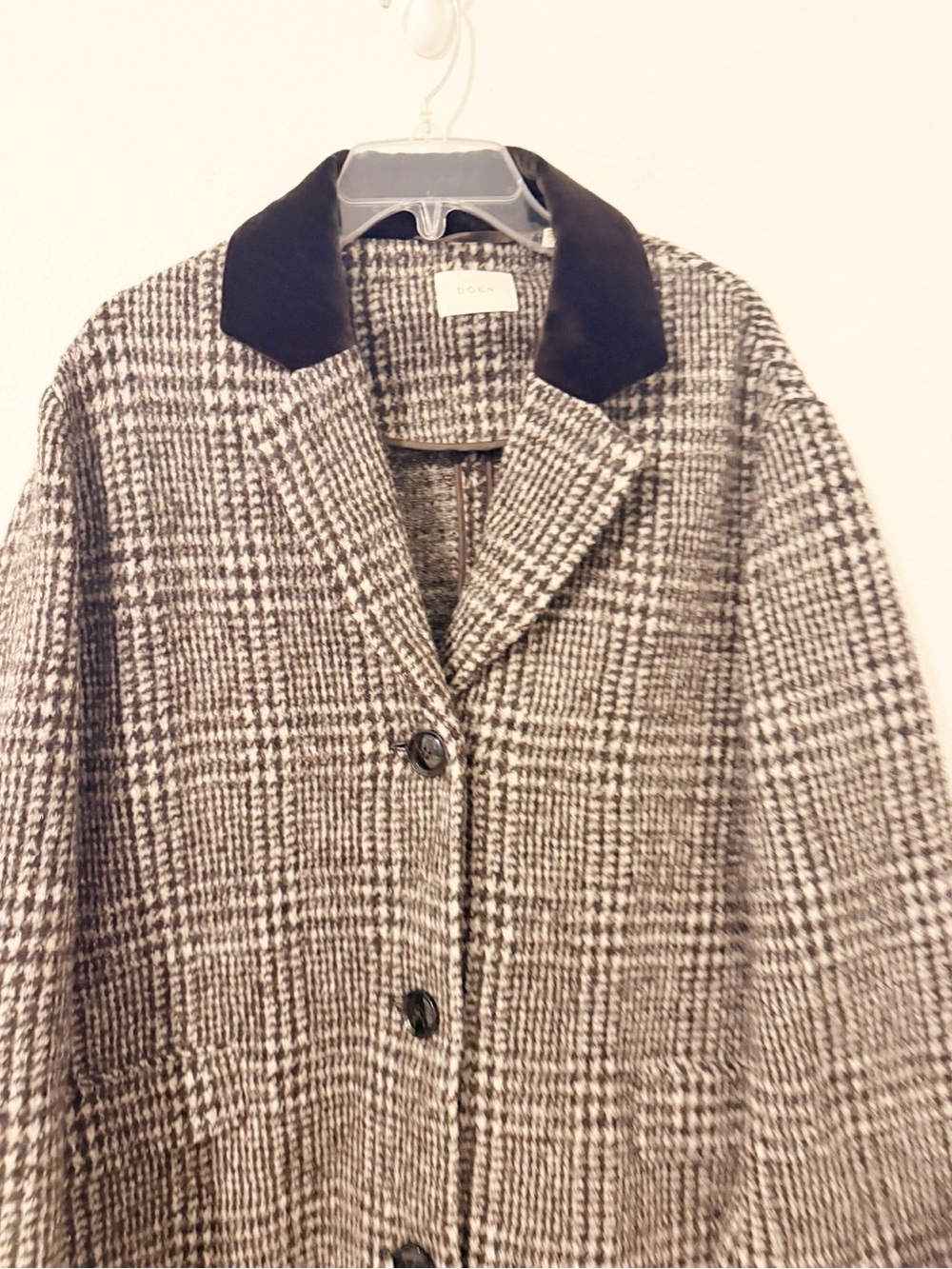 Doen Dover Coat in Lascelle Houndstooth Long Wool Size XS * - Picture 3 of 9